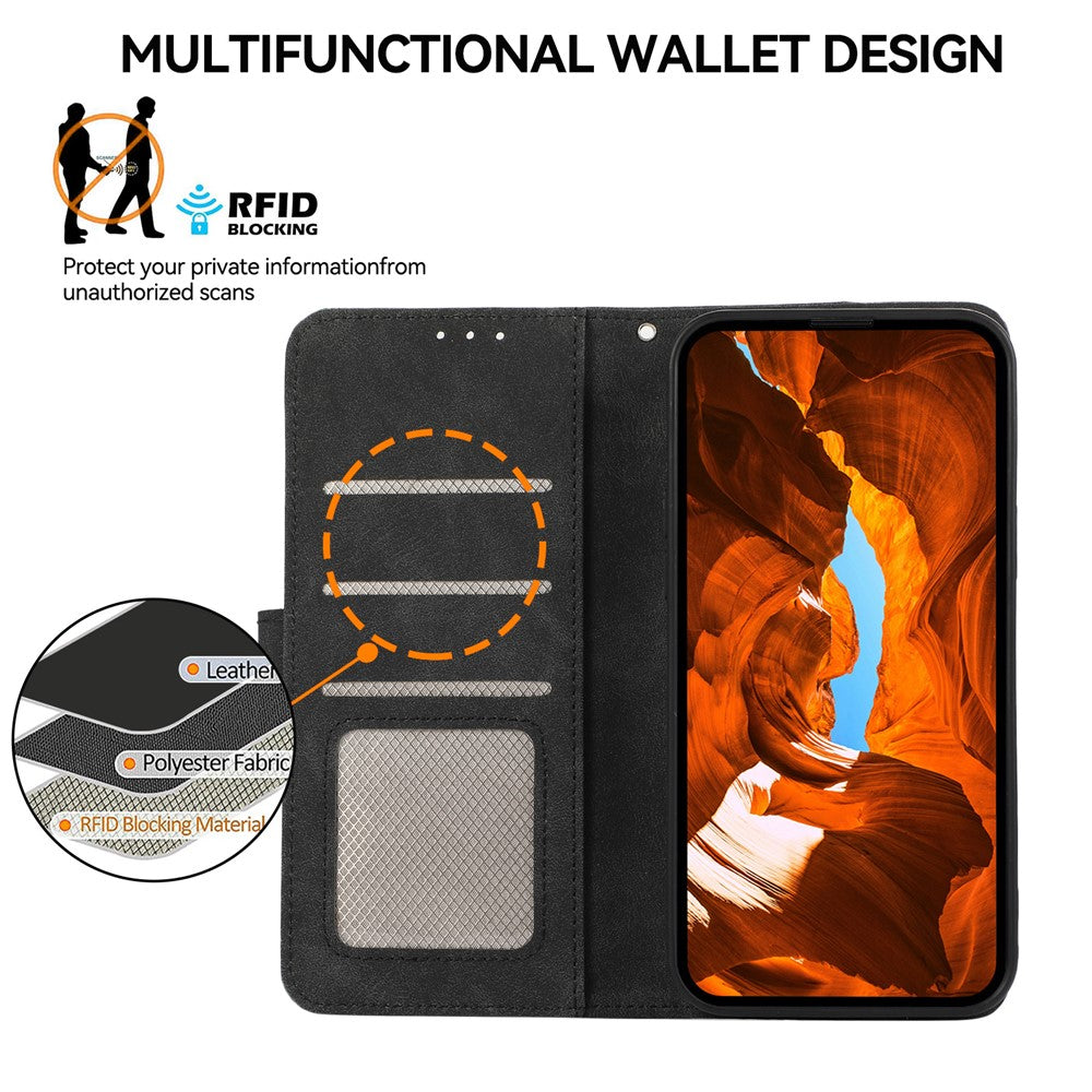 ABEEL For Google Pixel 11A Case Color Splicing Leather Flip Phone Cover RFID Blocking - Image 5
