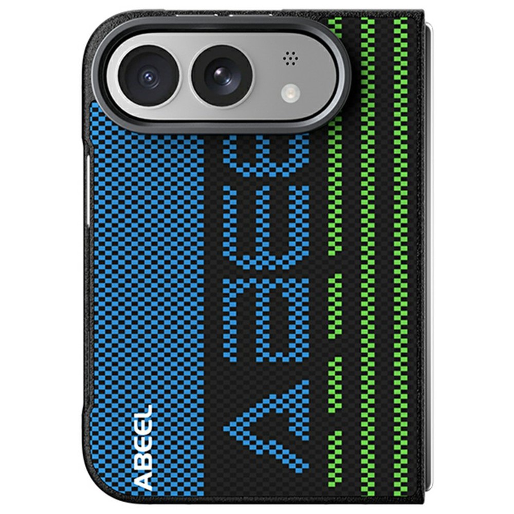 ABEEL For iPhone Duo Magnetic Case Micro-Embossing 6D Printed PC TPU Aluminum Alloy Leather Phone Cover - Image 3