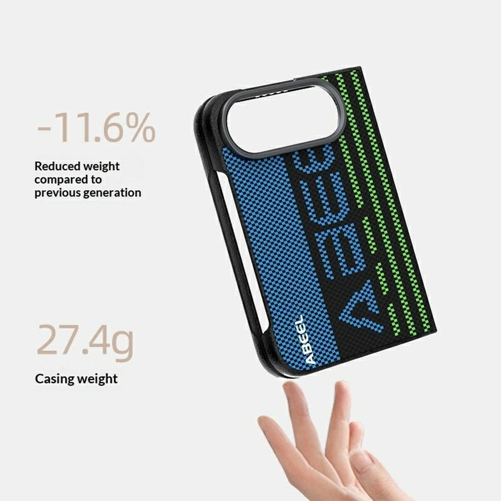 ABEEL For iPhone Duo Magnetic Case Micro-Embossing 6D Printed PC TPU Aluminum Alloy Leather Phone Cover - Image 4