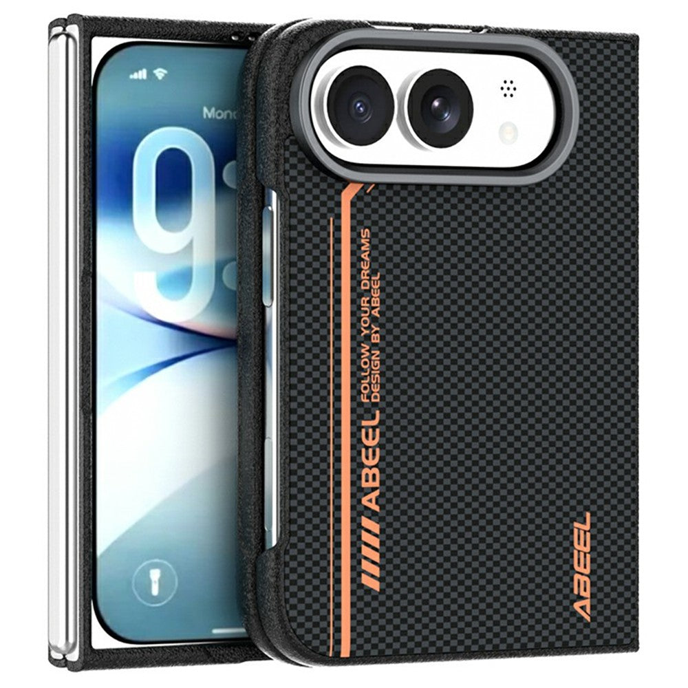 ABEEL For iPhone Duo Magnetic Case Micro-Embossing 6D Printed PC TPU Aluminum Alloy Leather Phone Cover - Image 11