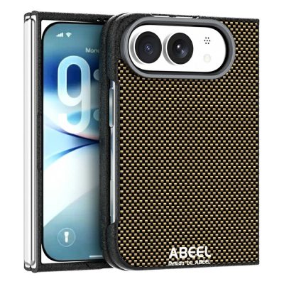ABEEL For iPhone Duo Magnetic Case Printed PC-TPU Aluminum Alloy Leather Phone Cover
