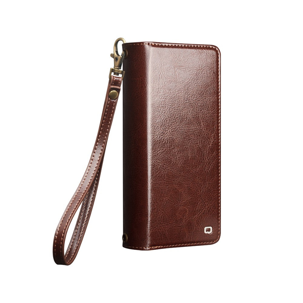 QIALINO For iPhone 18 Pro Max Case Split Leather Detachable 2-in-1 Wallet Phone Cover with Long Strap and Wrist Strap - Image 12