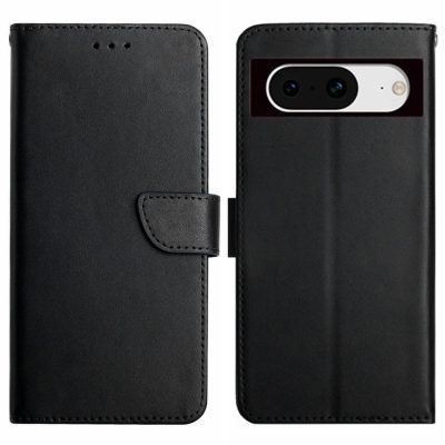Wallet Case For Google Pixel 8A Nappa Texture Genuine Cow Leather Flip Phone Cover