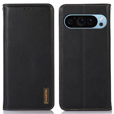 KHAZNEH For Google Pixel 10 Pro / Pixel 10 / Pixel 9 Pro / Pixel 9 Case Genuine Cow Leather RFID Blocking Wallet Flip Phone Cover