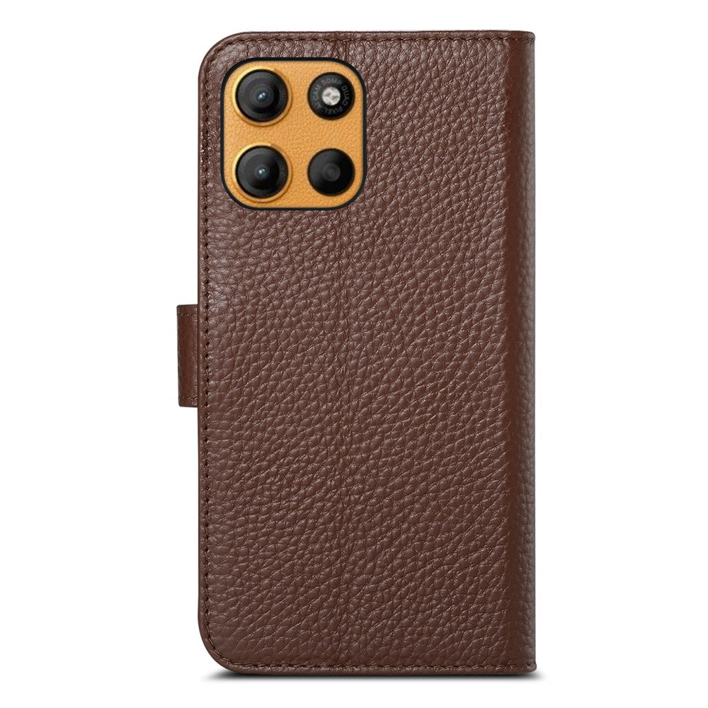 Split Leather Flip Cover For Motorola Moto G86 / Moto G86 Power Case RFID Blocking Wallet with Magnetic Clasp - Image 8