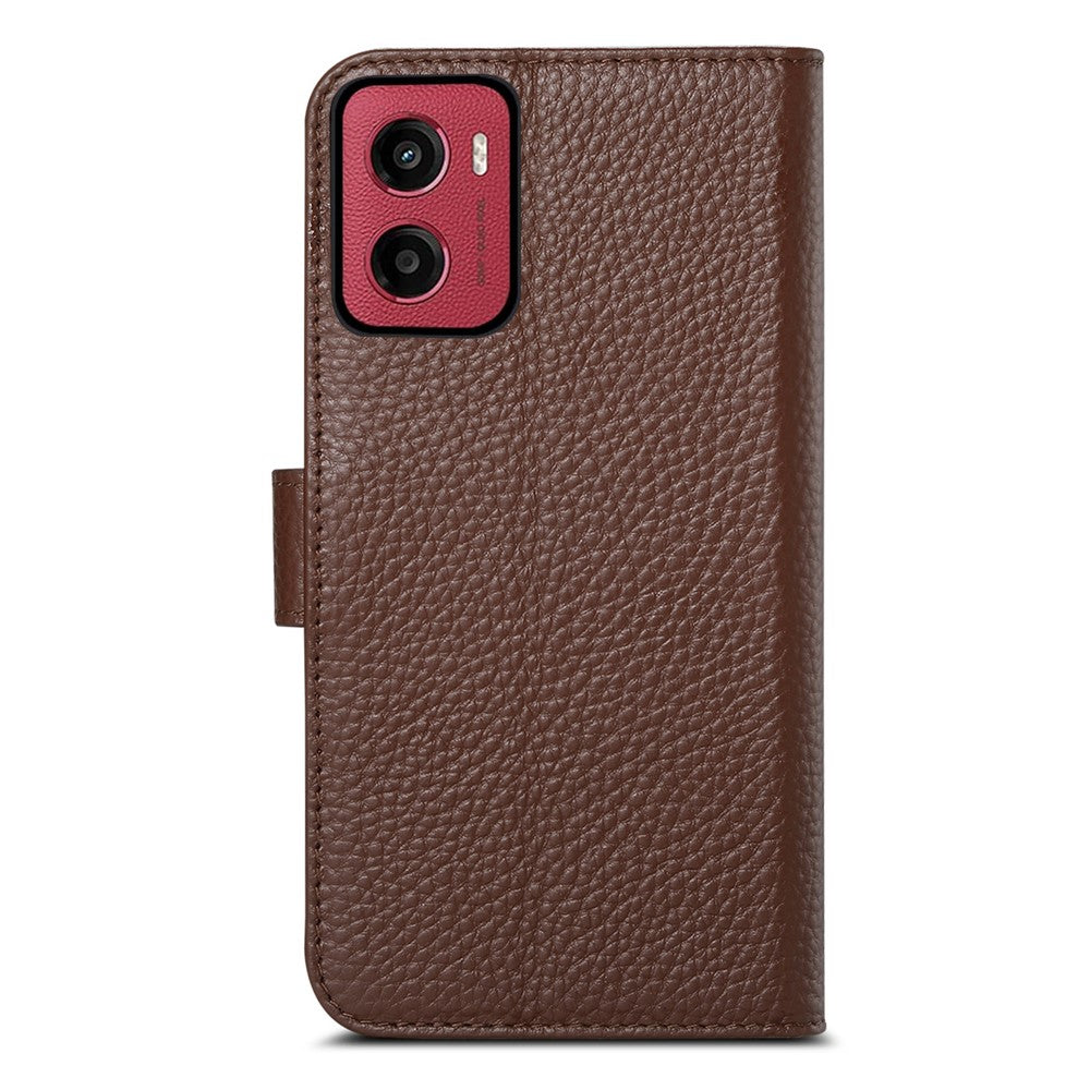 Split Leather Flip Cover For Motorola Moto G06 / Moto G06 Power Case RFID Blocking Wallet with Magnetic Clasp - Image 6