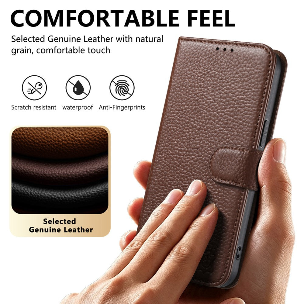 Split Leather Flip Cover For Google Pixel 11 Pro XL Case RFID Blocking Wallet with Magnetic Clasp - Image 11