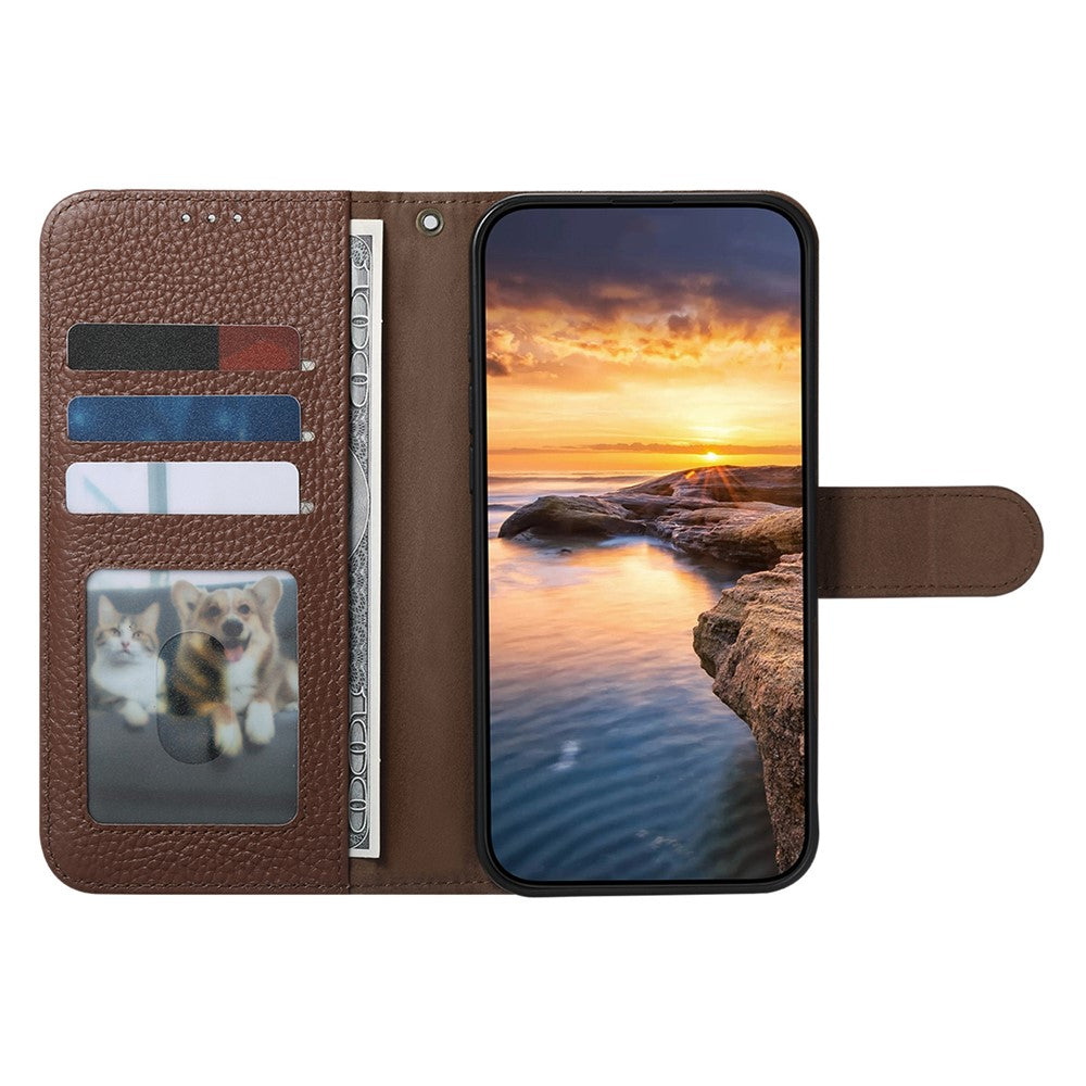 Split Leather Flip Cover For Google Pixel 10 Pro XL / Pixel 9 Pro XL Case RFID Blocking Wallet with Magnetic Clasp - Image 4