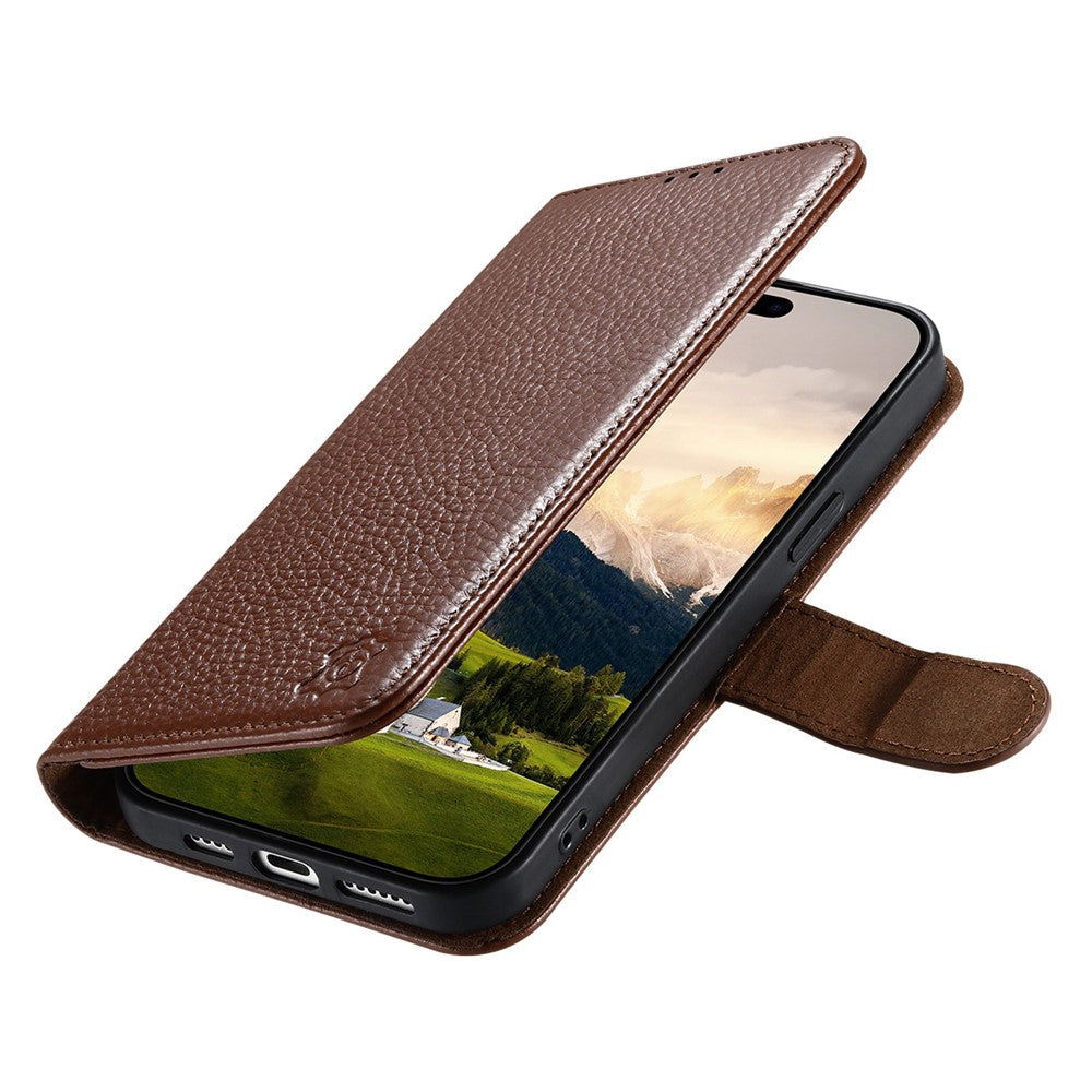 Split Leather Flip Cover For Google Pixel 10 Pro XL / Pixel 9 Pro XL Case RFID Blocking Wallet with Magnetic Clasp - Image 5