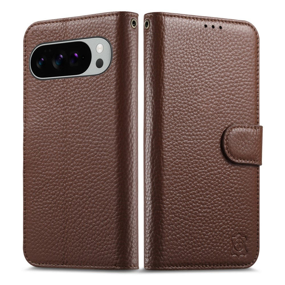 Split Leather Flip Cover For Google Pixel 10 / Pixel 10 Pro / Pixel 9 / Pixel 9 Pro Case RFID Blocking Wallet with Magnetic Clasp - Image 16