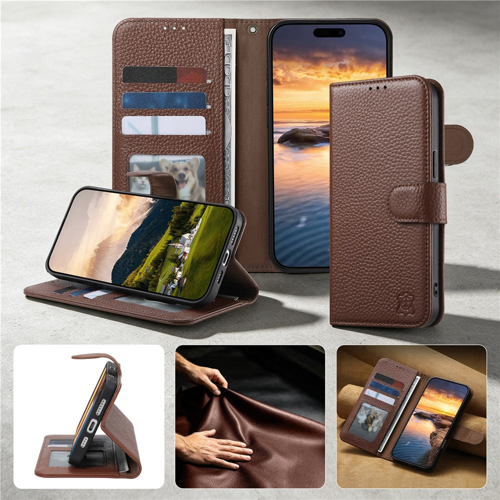 Split Leather Flip Cover For Google Pixel 10A Case RFID Blocking Wallet with Magnetic Clasp - Image 13