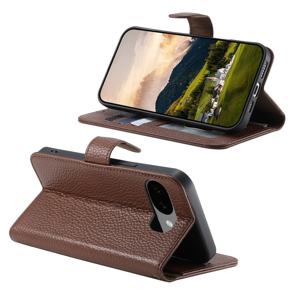 Split Leather Flip Cover For Google Pixel 10A Case RFID Blocking Wallet with Magnetic Clasp - Image 3