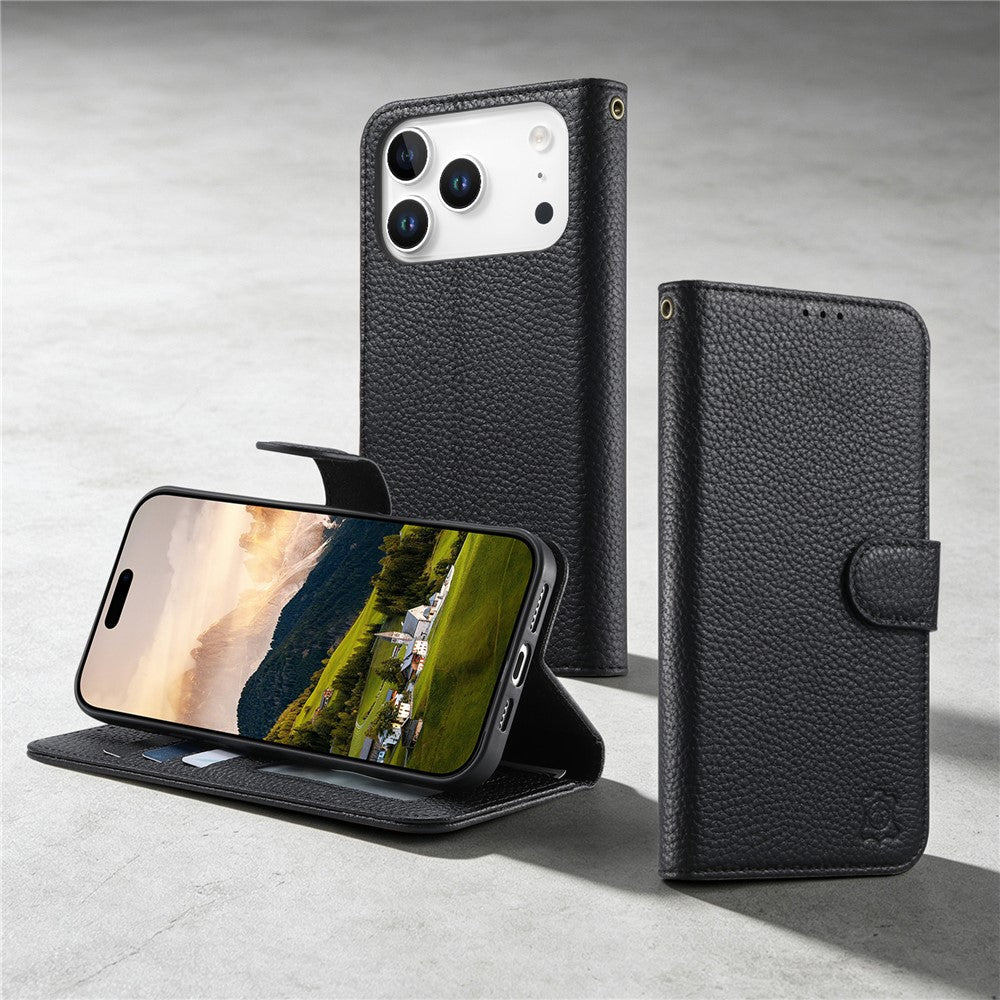 Split Leather Flip Cover For iPhone 18 Pro Max / iPhone 17 Pro Max Case RFID Blocking Wallet with Magnetic Clasp - Image 6
