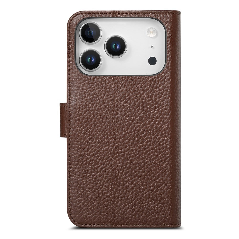 Split Leather Flip Cover For iPhone 18 Pro / iPhone 17 Pro Case RFID Blocking Wallet with Magnetic Clasp - Image 9