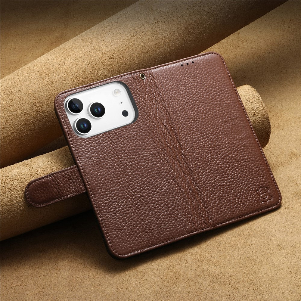 Split Leather Flip Cover For iPhone 18 Pro / iPhone 17 Pro Case RFID Blocking Wallet with Magnetic Clasp - Image 10