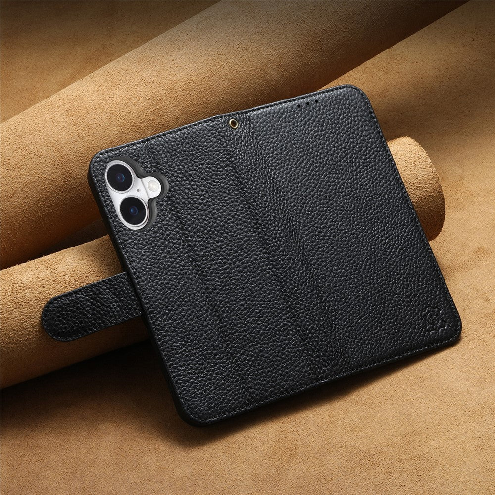 Split Leather Flip Cover For iPhone 17 Case RFID Blocking Wallet with Magnetic Clasp - Image 10