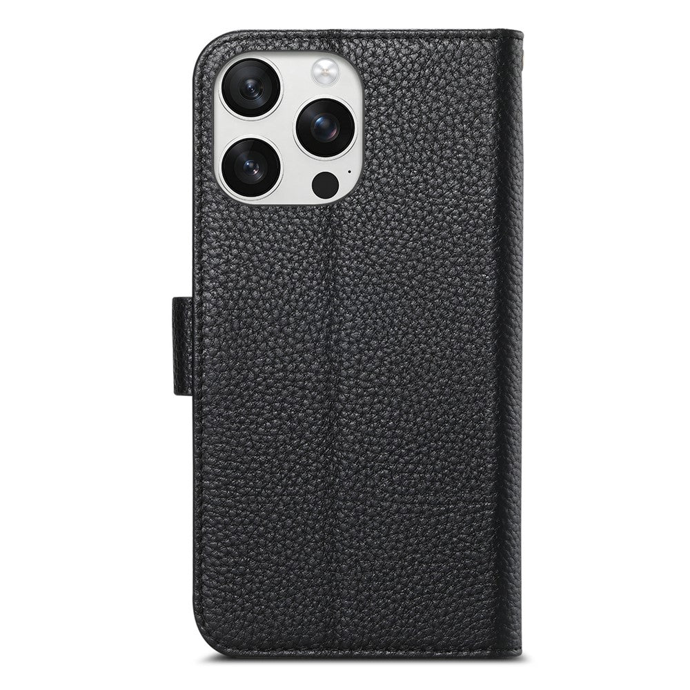 Split Leather Flip Cover For iPhone 15 Case Pro RFID Blocking Wallet with Magnetic Clasp - Image 8