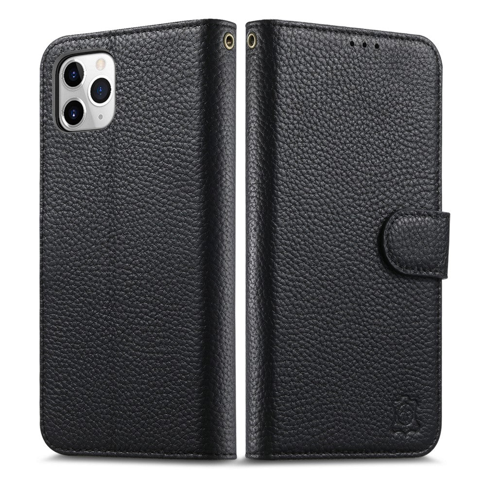 Split Leather Flip Cover For iPhone 12 Pro / iPhone 12 Case RFID Blocking Wallet with Magnetic Clasp - Image 6