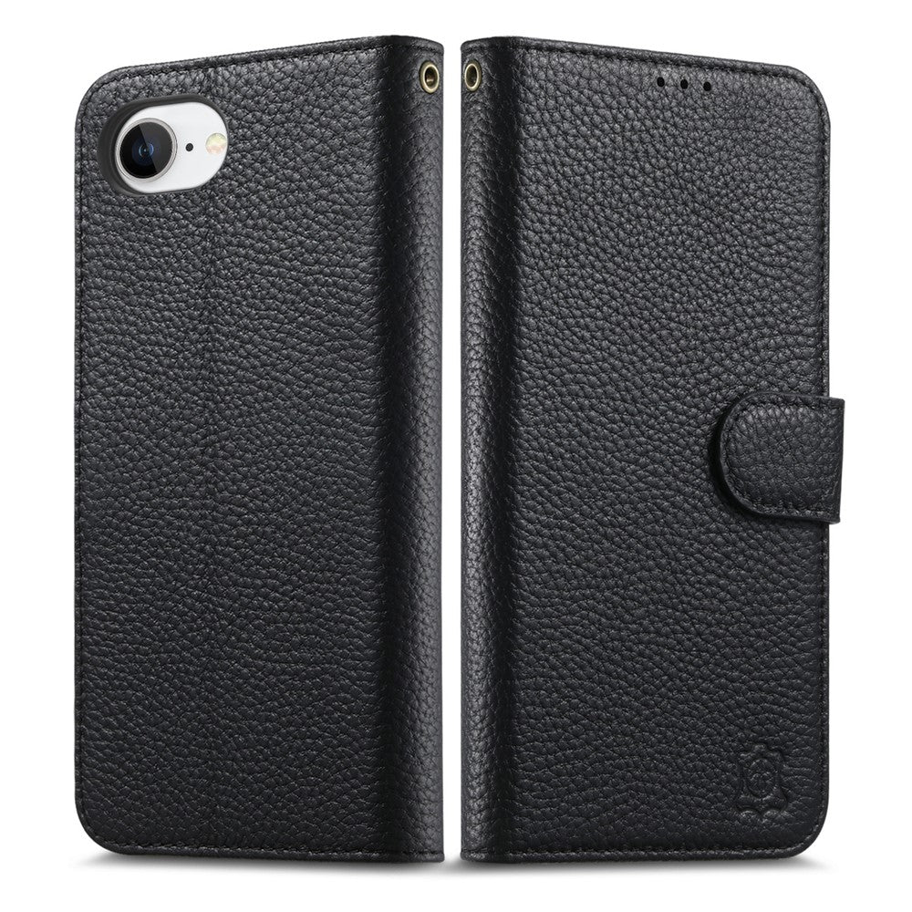 Split Leather Flip Cover For iPhone 17e / iPhone 16e Case RFID Blocking Wallet with Magnetic Clasp - Image 15