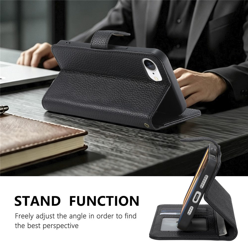Split Leather Flip Cover For iPhone 17e / iPhone 16e Case RFID Blocking Wallet with Magnetic Clasp - Image 5