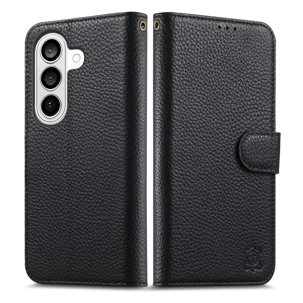 Split Leather Flip Cover For Samsung Galaxy S24 Case RFID Blocking Wallet with Magnetic Clasp - Image 5