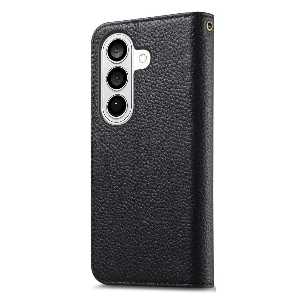 Split Leather Flip Cover For Samsung Galaxy S24 FE Case RFID Blocking Wallet with Magnetic Clasp - Image 14