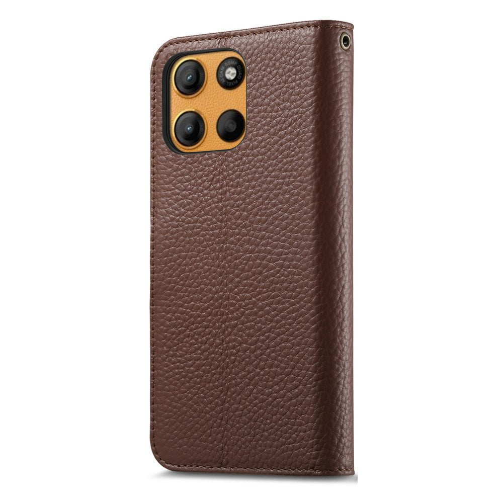 Split Leather Flip Cover For Motorola Edge 60 Neo Case RFID Blocking Wallet with Magnetic Clasp - Image 6