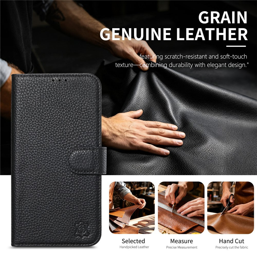 Split Leather Flip Cover For Samsung Galaxy S24 Ultra Case RFID Blocking Wallet with Magnetic Clasp - Image 9